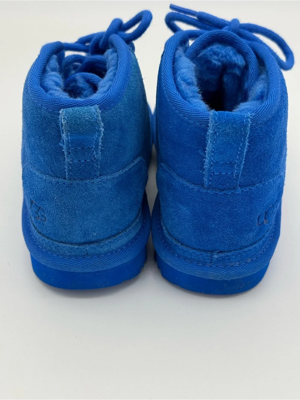UGG Kids SIZE 1 Neumel II winter boys boots Blue Suede Lace Up shearling warm